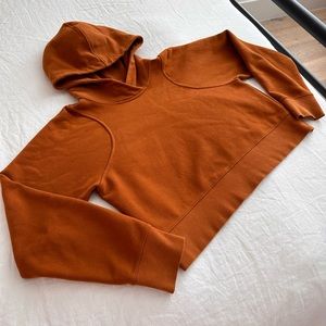 Lululemon: Rust Loungeful Cropped Hoodie